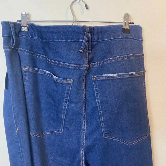 NWT Good American Good Flare Leg Jeans High Rise Stretch Dark Wash Plus Size 24 - Picture 9 of 9